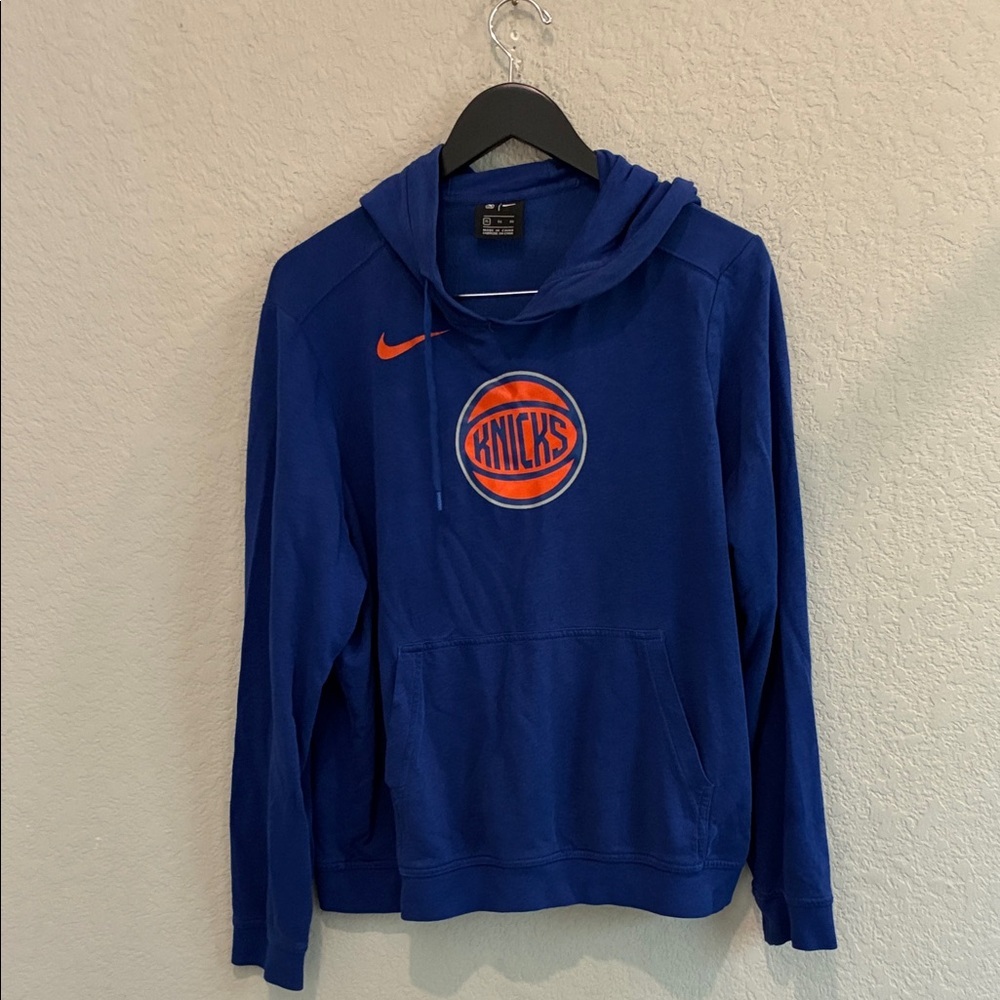 Nike Blue Pullover Hoodie with White Nike Swoosh Tag